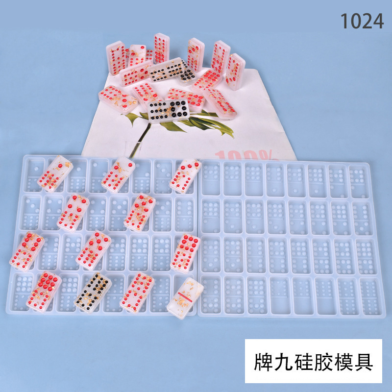 Poppy DIY Crystal Resin Mold Dominoes Self-Made Personalized Creative Silicone Mold for a Set of Poker Cards