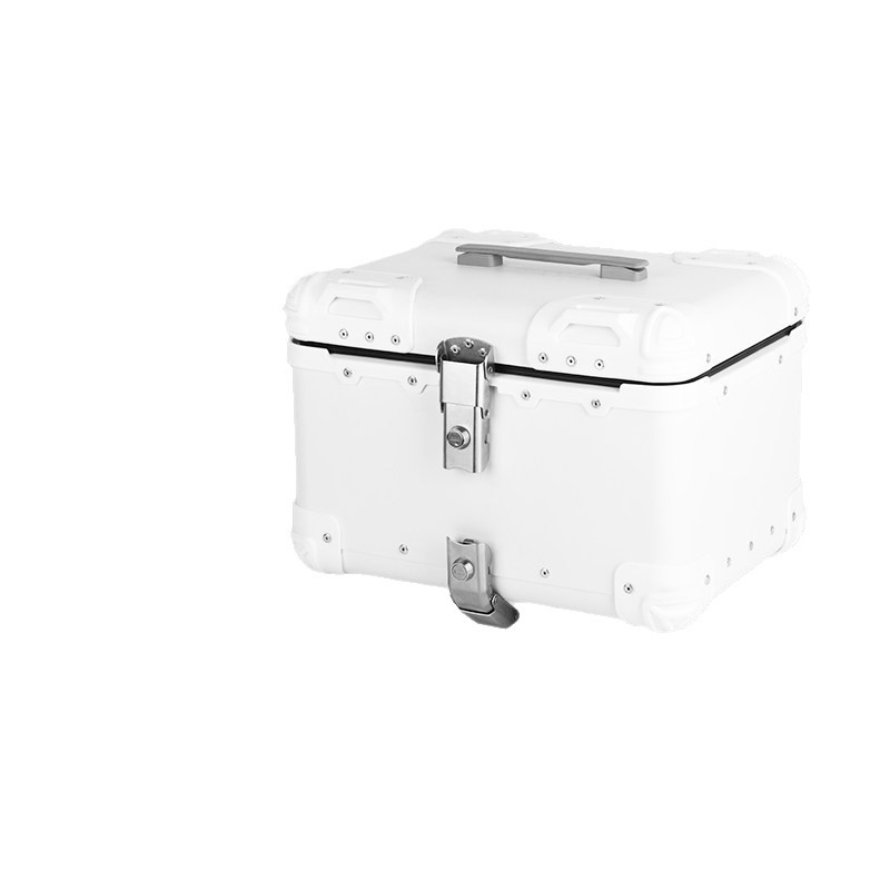 Caja trasera de aleación de aluminio de motocicleta retrógrada caja trasera de ángulo redondeado de desmontaje rápido universal de gran capacidad para vehículos eléctricos