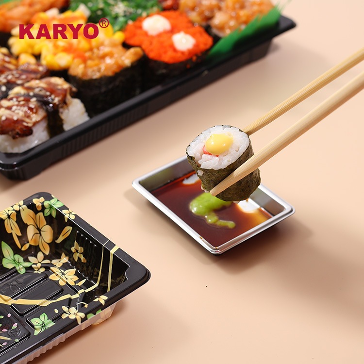 KY批发外卖方形酱油碟芥末调味盒酱醋打包碟一次性宴席塑料调料碟