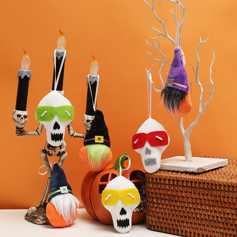 New Cross-border Halloween Decorations Skull Head Faceless Doll Small Pendant Ghost Festival Party Haunted House Dress Up Props