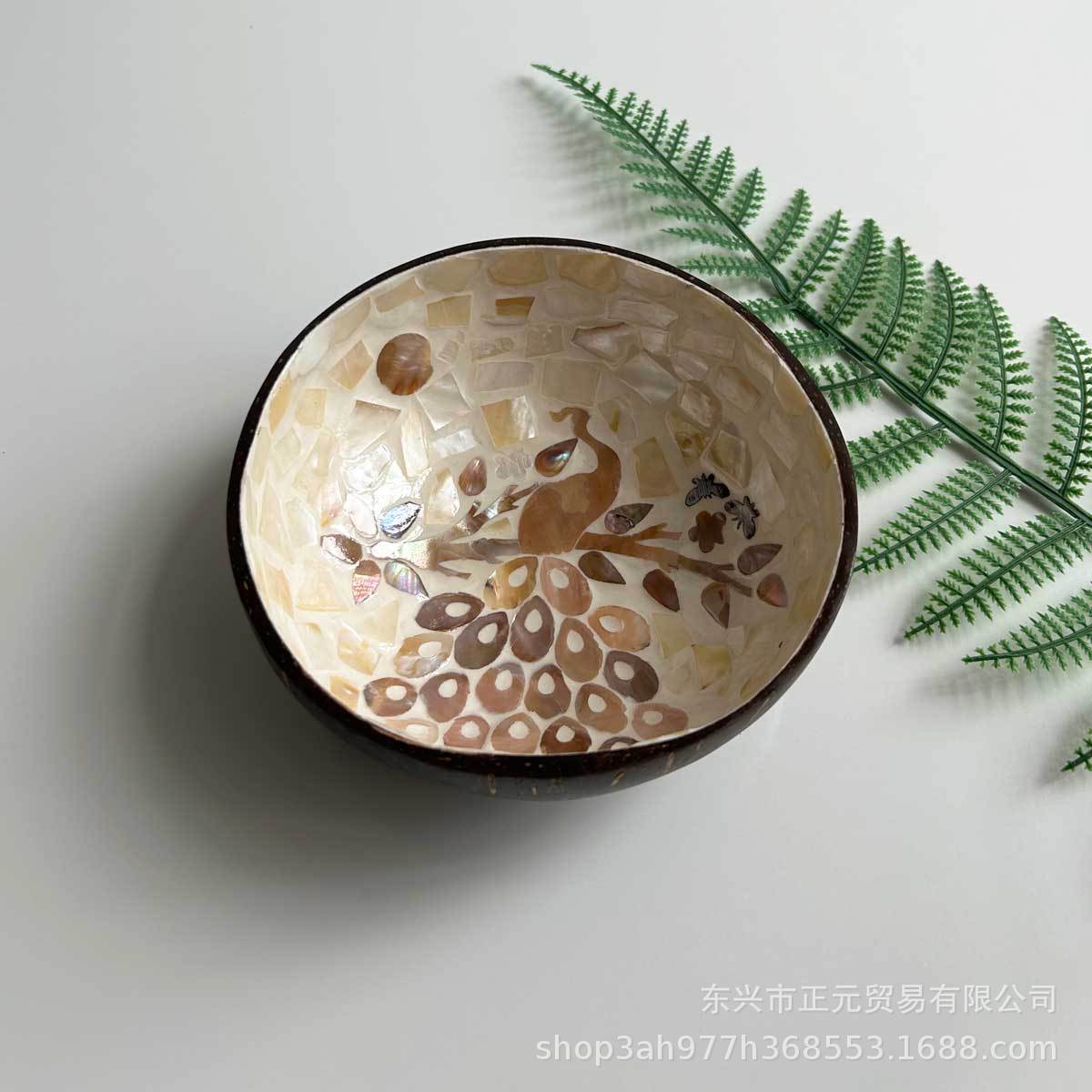 Tazón de coco, bandeja de almacenamiento de llaves de puerta de entrada, conchas de coco, tazón de cubiertos, decoración del hogar, bandeja de almacenamiento de dulces, semillas de melón