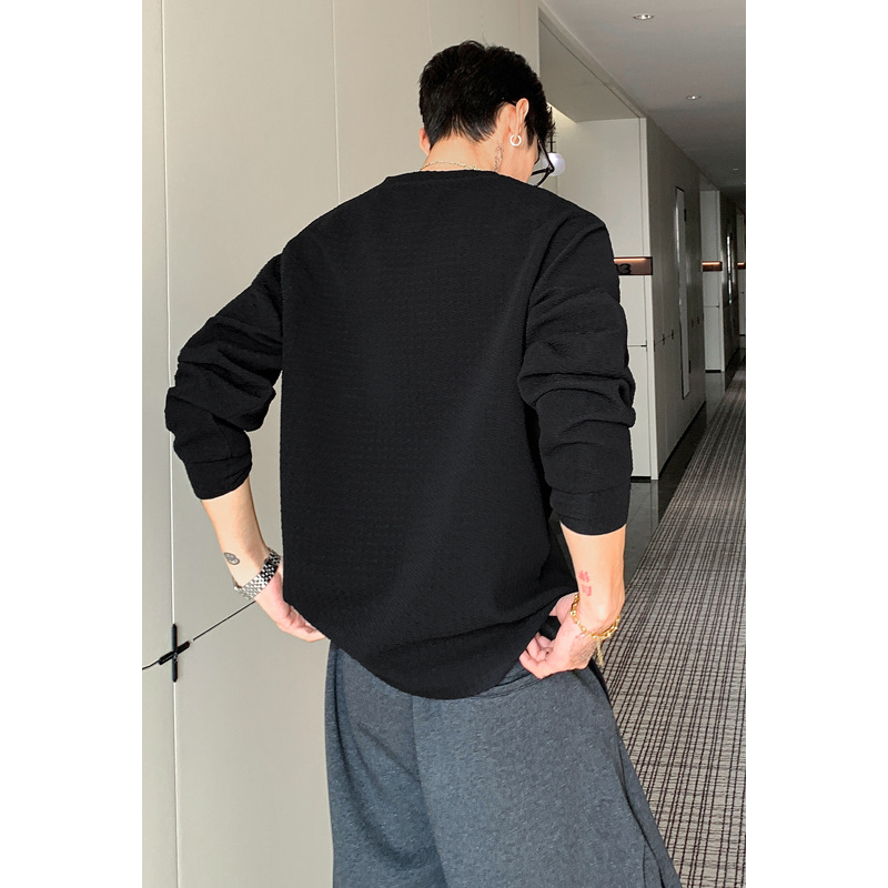 Jacquard-Sweatshirt für Herren, neuer Rundhalsausschnitt im Frühlingsstil, amerikanisches Retro-Top, trendige Marke, stylisch und cool_voghion.com