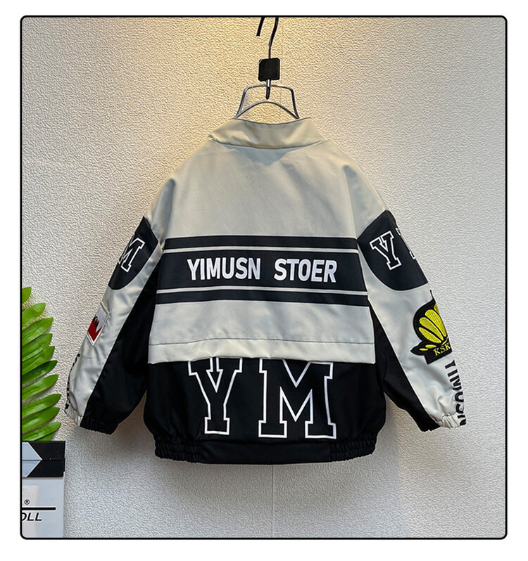 Motorcycle Suit 2024 Spring and Autumn Season New Korean Edition Children's Pi Shuai Jacket Boys' Trendy Cool Coat_voghion.com