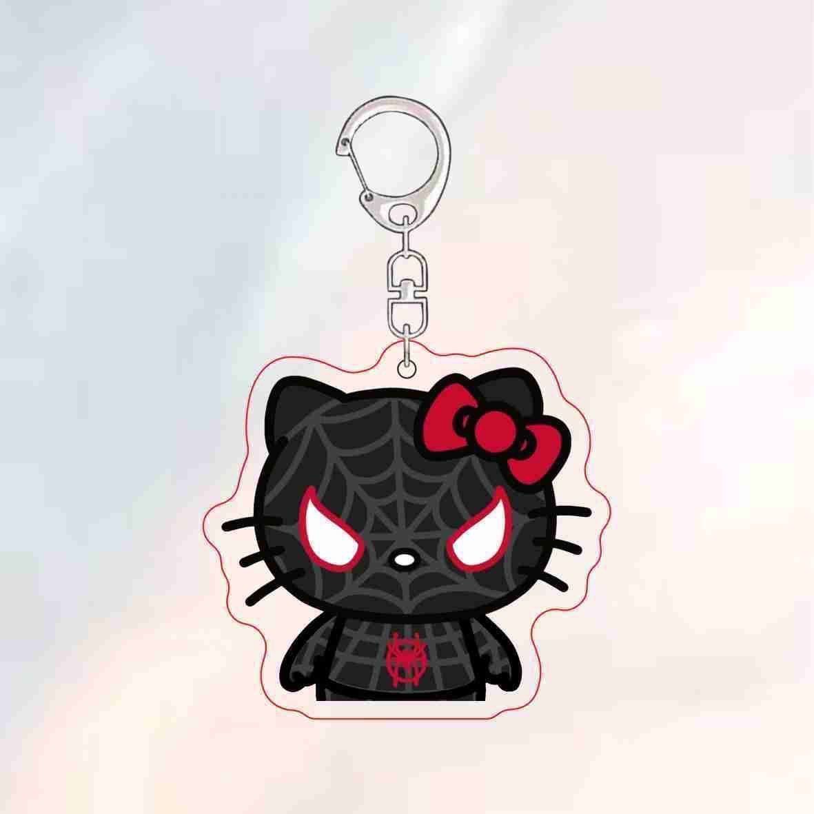 HELLOKITTY Spiderman Colgante universo paralelo Gwen Miles Acrylic Keychain Bag Colgante