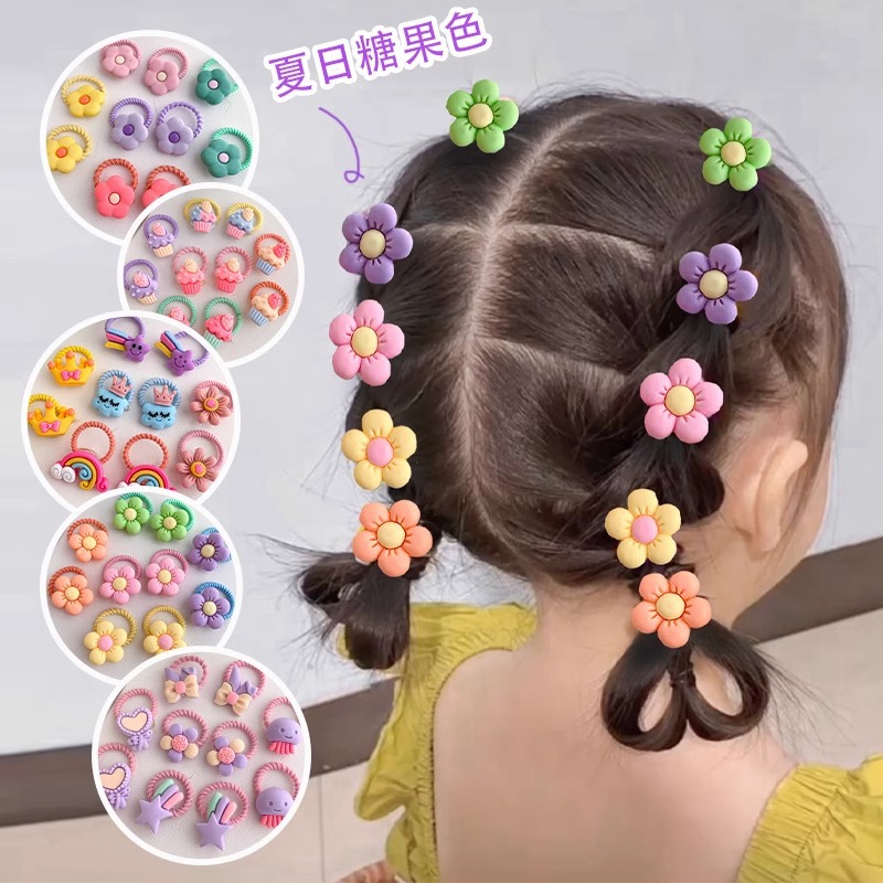 Banda de goma infantil pulgar anillo de cabello de cabello lindo cordón de cabello no daña cabello elástico para niñas atadas pelo banda de goma