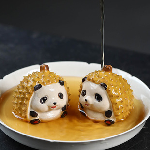 Purple sand tea pet durian panda decoration hand-made fruit tea play nourishing cute tea ceremony tea table tea set ceramic wholesale