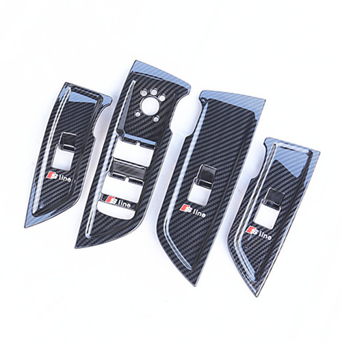 Suitable for 18-22 Audi Q5L modified carbon fiber pattern interior decoration gear shell cover cover center control panel anti-kick plate