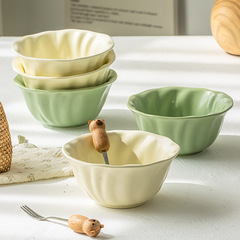 クリームライスボウルインスタイル食器セラミックボウル家庭用サラダボウルヌードルボウル野菜ボウル高価値小ボウル卸売