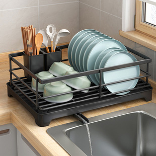 Kitchen Dishware and Cutlery Storage Rack Countertop Dish Rack Water Storage Rack Plate Drain Rack Dish Storage Box