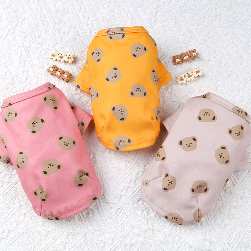 Ropa para perros y gatos otoño e invierno camisa de fondo para gatos oso ropa para mascotas de terciopelo de doble cara suministros para perros pequeños y medianos