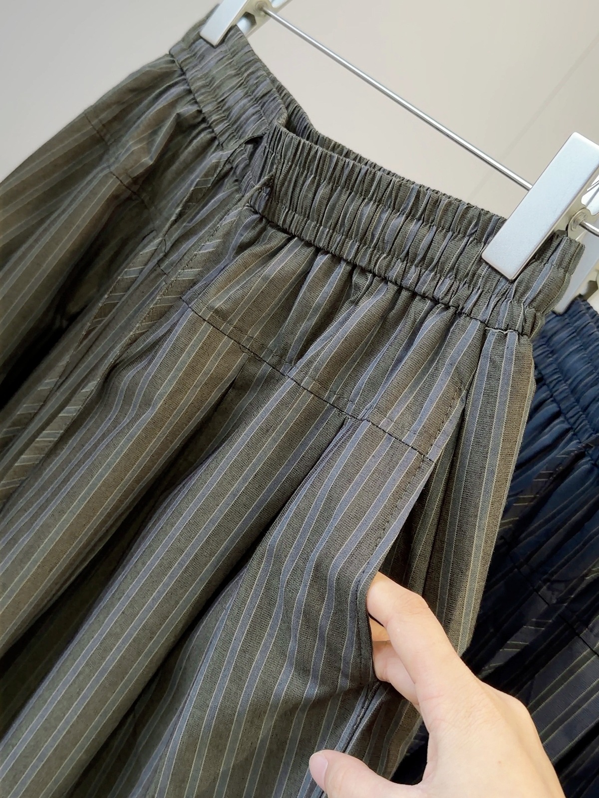 Retro Women's Drawstring Striped Casual Pants Slimming Flattering Loose Fit Wide Leg Shorts Five Point Skirt Style Summer_ecoleips.com
