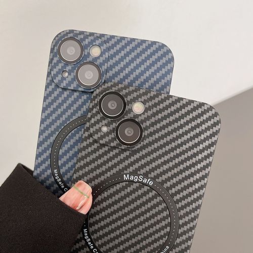Applicable iPhone15 case with MagSafe magnetic carbon fiber kevlar lens film Apple 14 protective cover