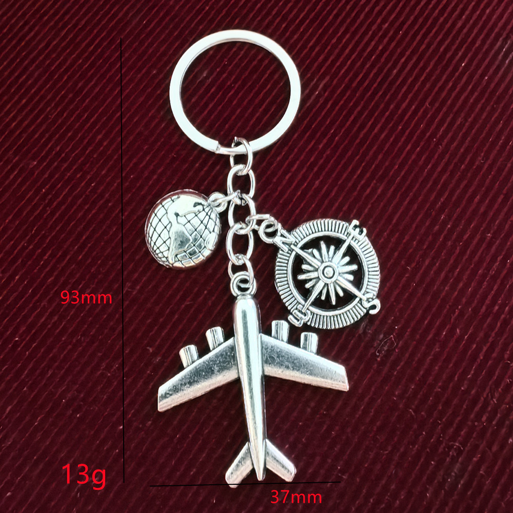 Llavero con Brújula y Avión de Aleación con Dije de Tierra para Viajes image 4