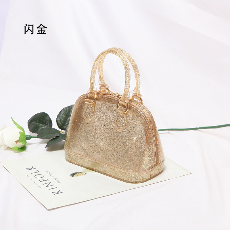 2025 primavera y verano estilo caliente moda casual niños dulces bolsa de gelatina mini bolso de mensajero de un solo hombro variedad al por mayor