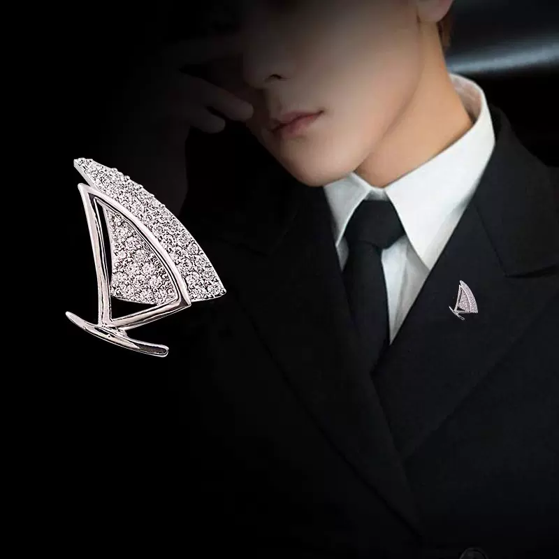 露曦新款高档胸针一帆风顺海军风船帆胸花西装个性日韩别针配饰