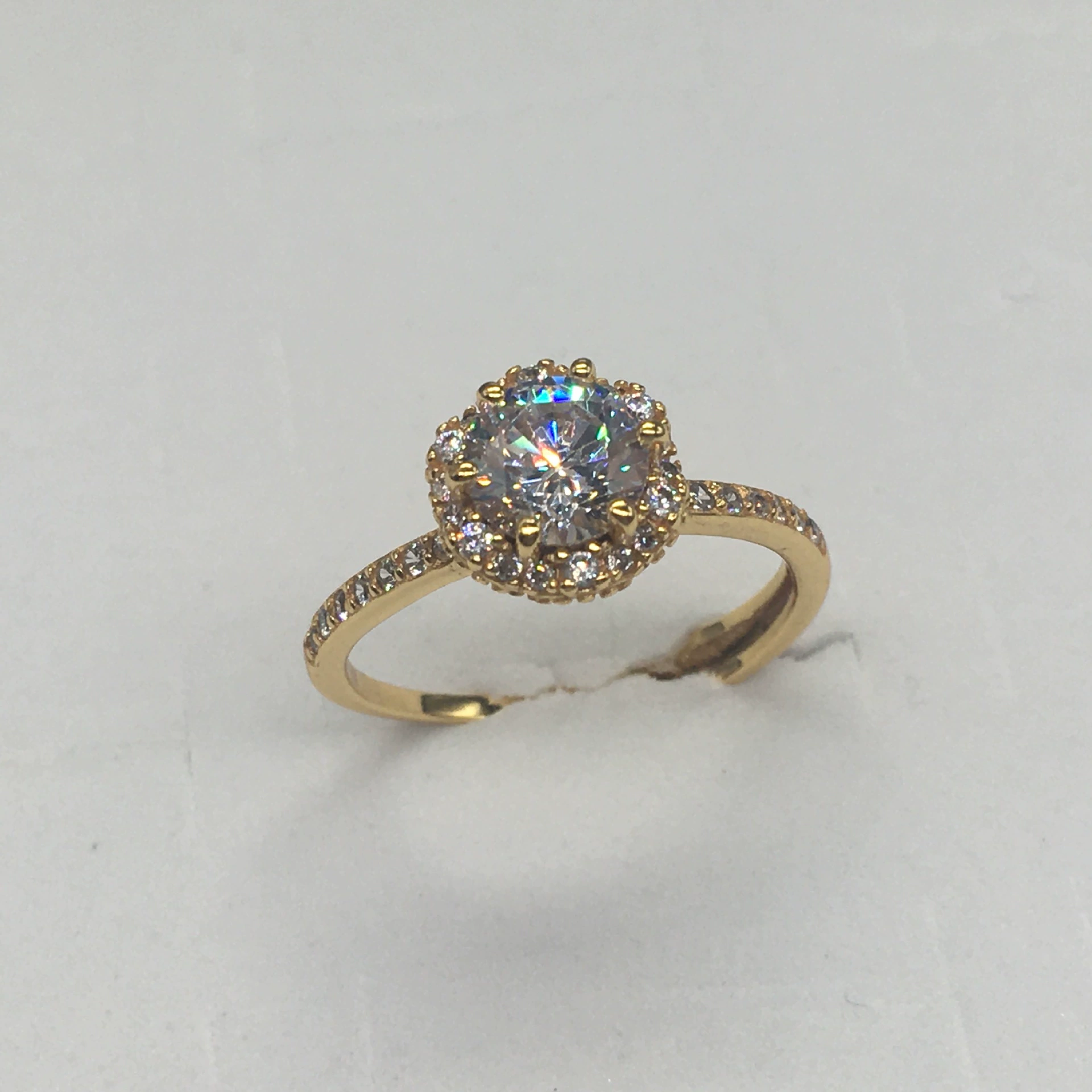 Новый тип V-металла оптовая шестикоготник Mossian diamond цветочная кольцо цветочная группа инкрустированные камни источник прямой эфир цвет серебро покрытие 18K золото