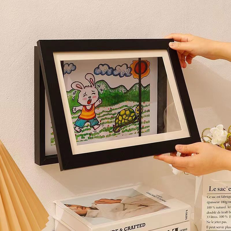 儿童收纳展示画框磁吸创意挂墙作品框免打孔多功能相框可印字|undefined