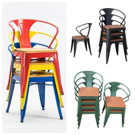 餐厅候餐椅工业风餐饮室外烧烤店铁艺椅子饮品奶茶店座椅商用凳子