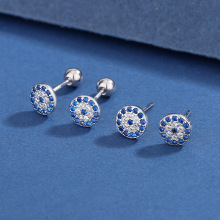 可爱满钻恶魔之眼耳钉女个性创意微镶锆石小巧耳骨钉土耳其耳饰