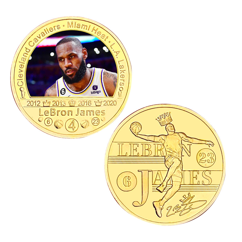 James Monedas conmemorativas NBA estrellas regalos periféricos venta caliente transfronteriza
