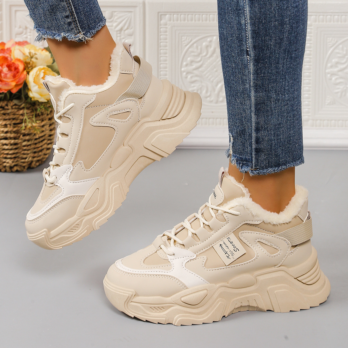 Comercio exterior transfronterizo invierno nuevo padre zapatos de algodón y botas de terciopelo antifrío, cálidas, antideslizantes, cómodas botas de nieve de moda