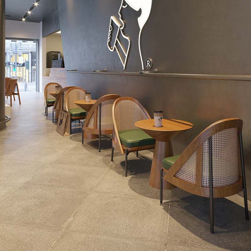Mesa de café de alta gama de madera maciza mesa de ocio y negociación de combinación de silla pequeña mesa de café área de descanso recepción sofá silla una mesa y dos sillas