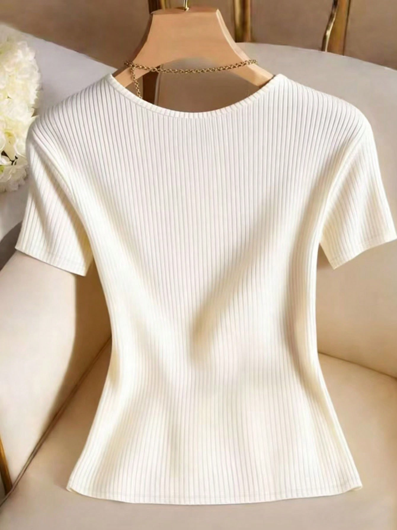 New Summer Women's Slim Fit T-Shirt Elegant European American Style Apricot Square Neck Short Sleeve Patchwork Casual Top_ecoleips.com