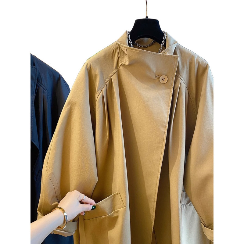 Spring Large Size Women's Clothing Casual Loose Medium And Long Small Trench Coat_ecoleips.com