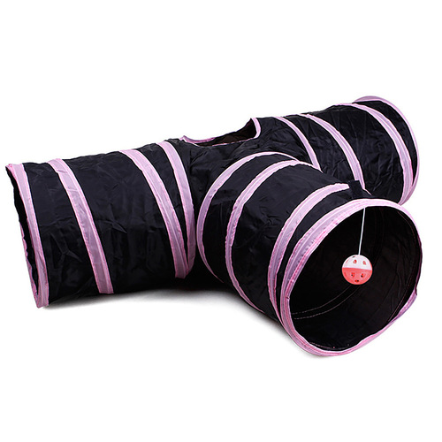 Cross-border new product pet cat tunnel toy cat three-channel intelligent cat toy drill bucket foldable cat channel