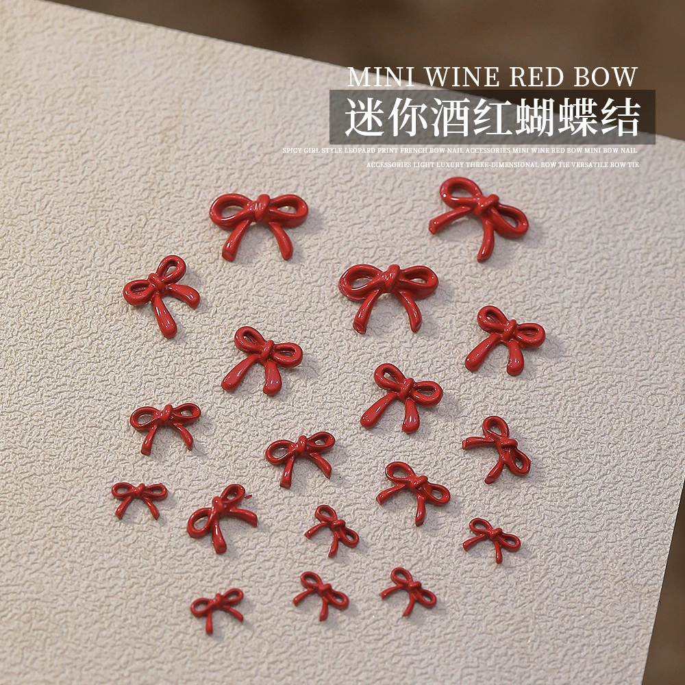 Взрывной бант маникюрные украшения винно-красная смола фея ветра полые ленты бант маникюр украшения оптом