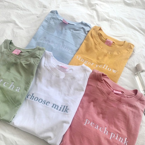 Letter embroidery loose short-sleeved T-shirt for women spring and summer Korean women's new style women's tops bottoming shirt foreign trade women's clothing