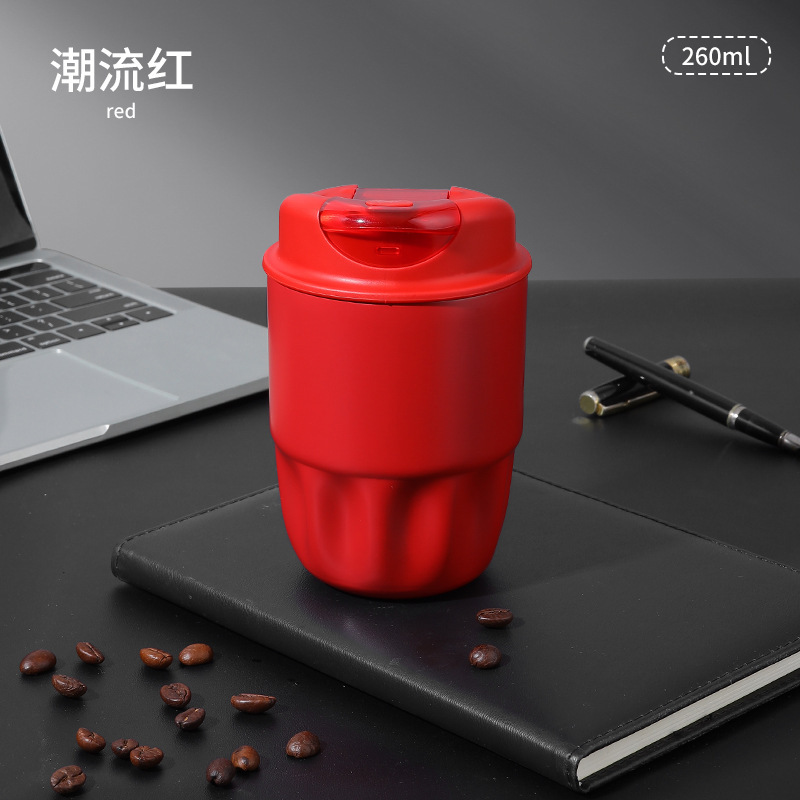 スターダッドの見栄えの良いコーヒーカップステンレス鋼 316 ミニダブルドリンク魔法瓶カップポータブル男性と女性のストローカップ|undefined