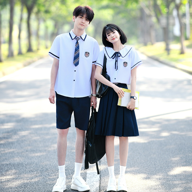 Class Uniform Set for Junior High School Students, Graduation Photo Outfit, Academy Style Elementary School Shirt, Navy Collar Jk Uniform, Student School Uniform, Performance Outfit