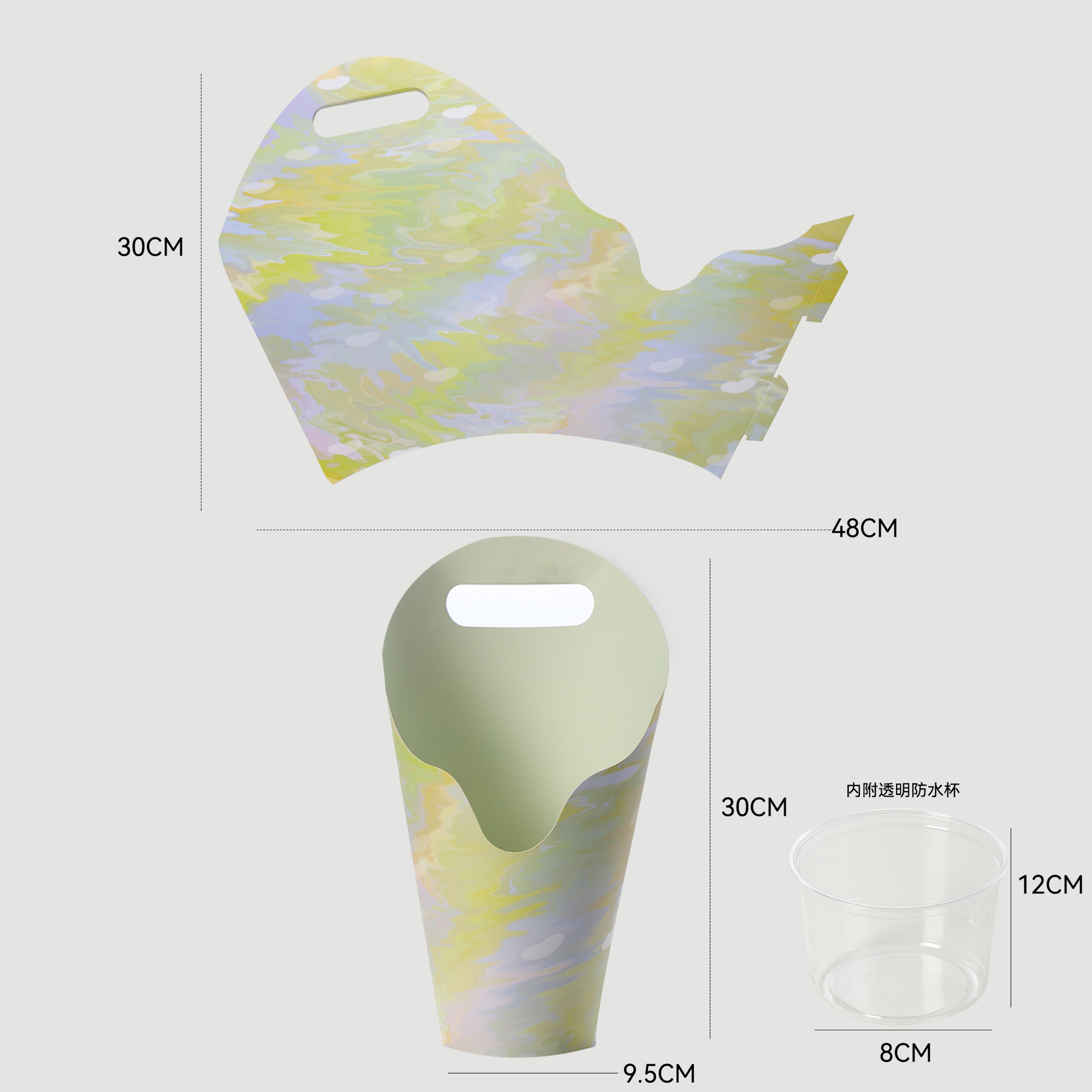 Nuevos productos de siete colores de cordier redondo creativo caja de embalaje floral caja de embalaje floral hecha a mano diy florista caja de embalaje floral