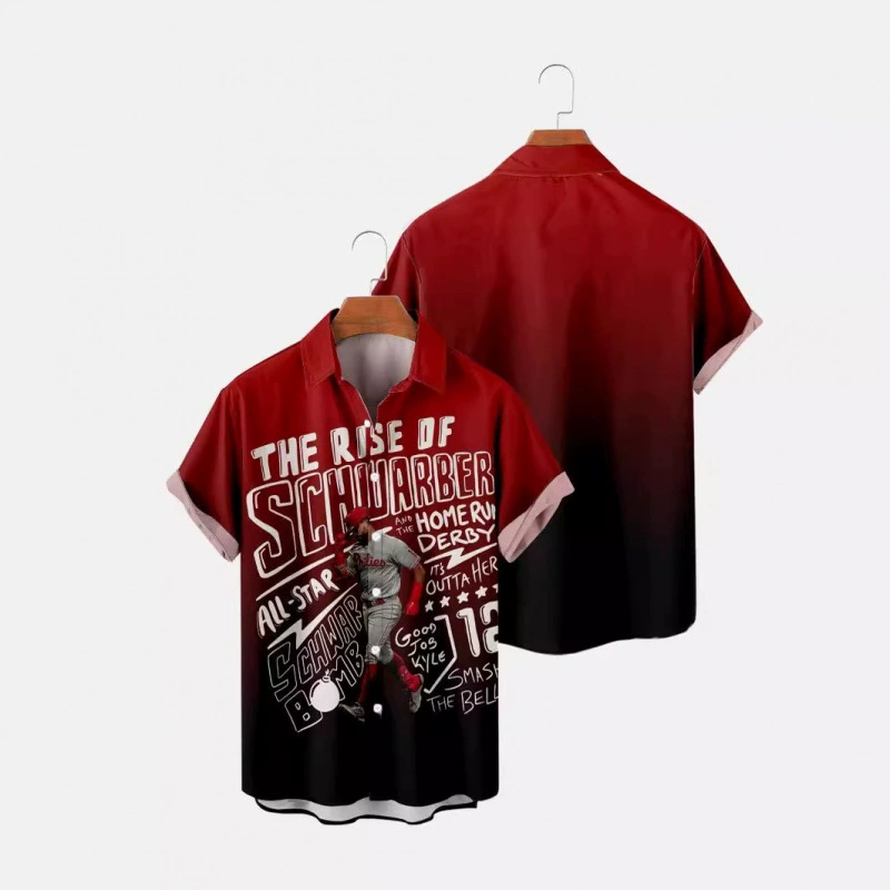 2024 новая базовая летняя повседневная свободная рубашка с коротким рукавом с 3D-печатью для мужчин