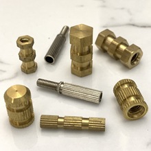 蕾丝滚花单双槽通止规螺纹通孔铜嵌件圆螺母注塑预埋件镶装铜嵌帽