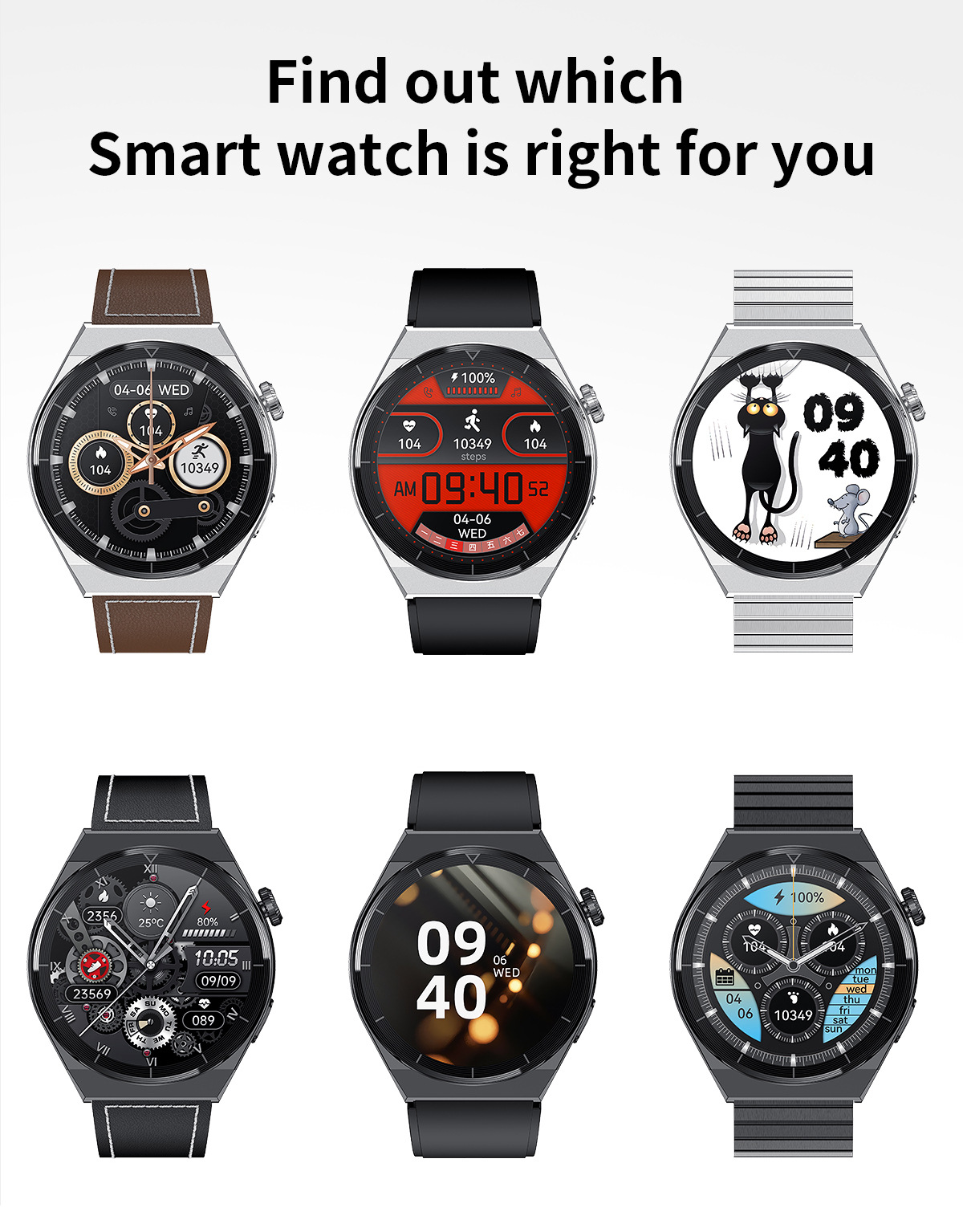 GT3PRO Smart Watch Bluetooth Anruf Herzfrequenz kabelloses Aufladen_voghion.com