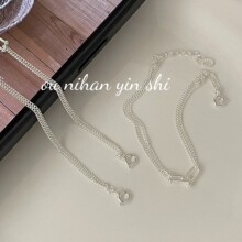 欧尼韩S925纯银双层U形环扣手链女高级感极简冷淡风小众设计手饰