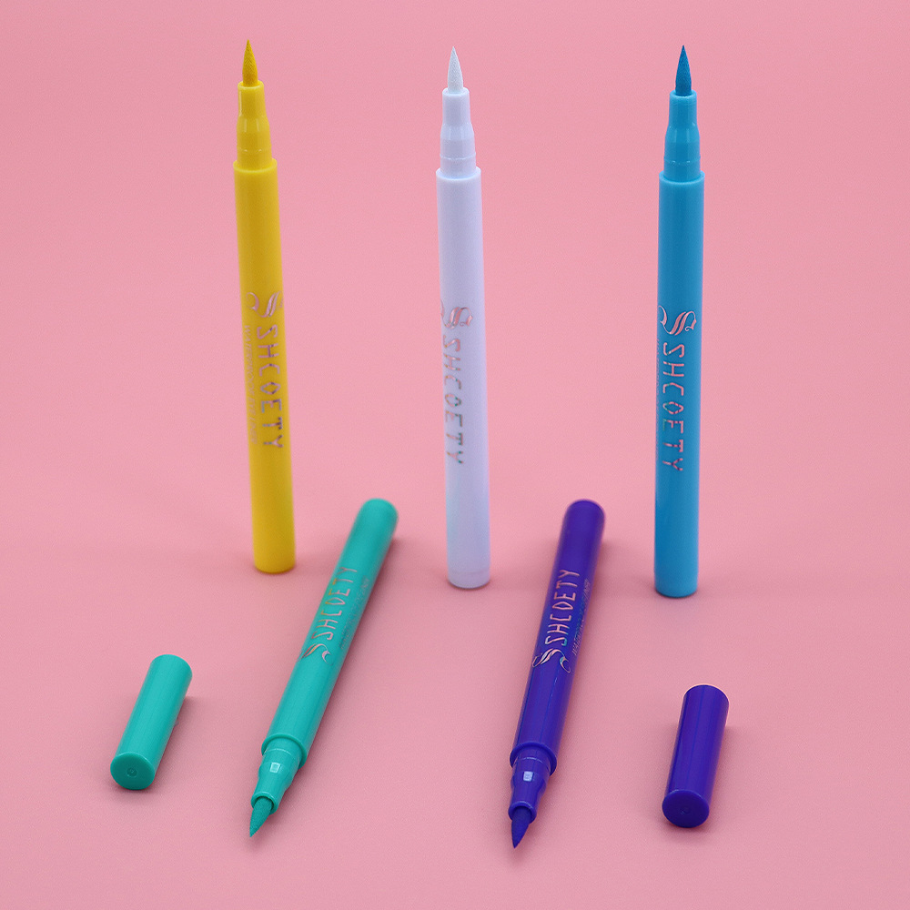 SHCOETY colored eyeliner liquid pen is not prone to smudging, with a matte finish and long-lasting water resistance. It is a cross-border makeup and painting eyeliner pen undefined