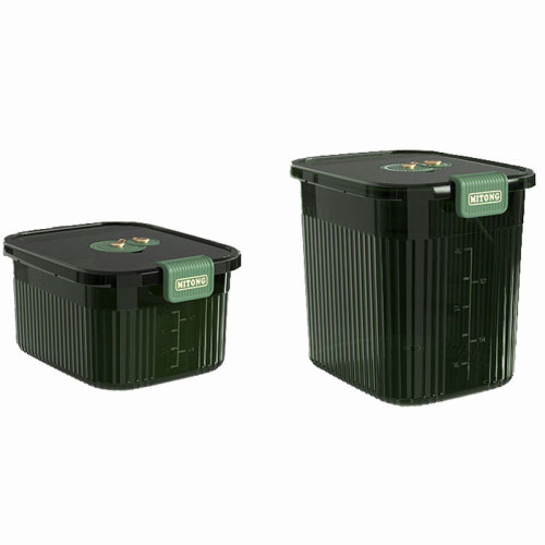 Transparent Rice Bucket PET Storage Bin Home Kitchen Storage Large Capacity Storage Can Double-Layer Sealed Moisture-Proof Rice Bucket