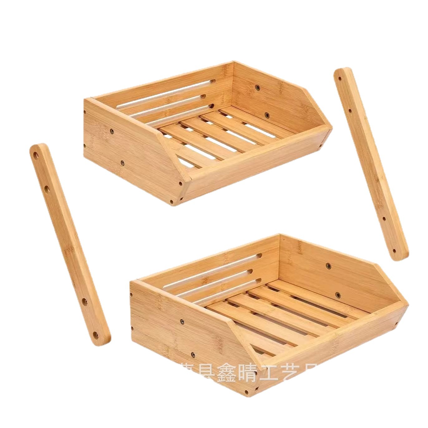 Estante de almacenamiento de frutas y verduras de bambú y madera de cocina Estante de madera multifuncional Estante de almacenamiento multicapa de madera maciza Estante de acabado desmontable