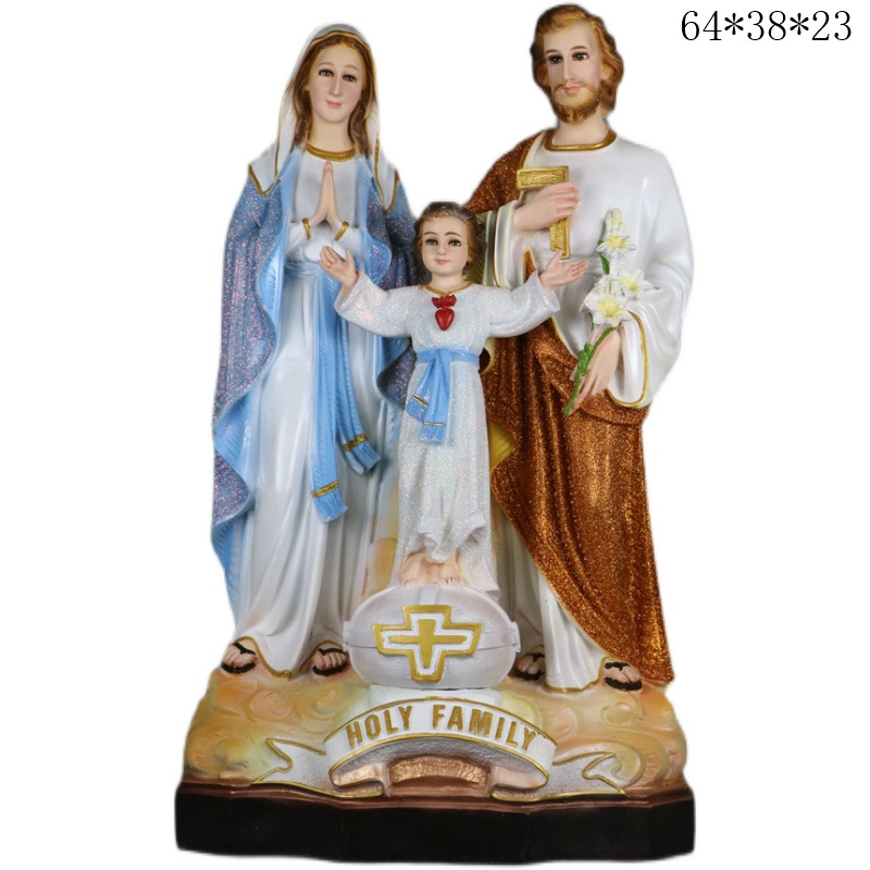 65cm nueva figura de la familia sagrada de tres personas mirando la luz resina decoración de la iglesia de la casa 60 - 70