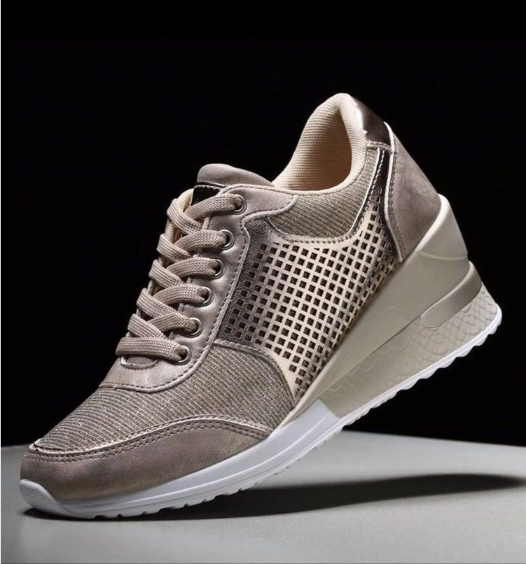 Chaussures de sport de loisirs pour femmes, nouvelle collection automne, grande taille, semelle épaisse, tête ronde, couleur unie_voghion.com