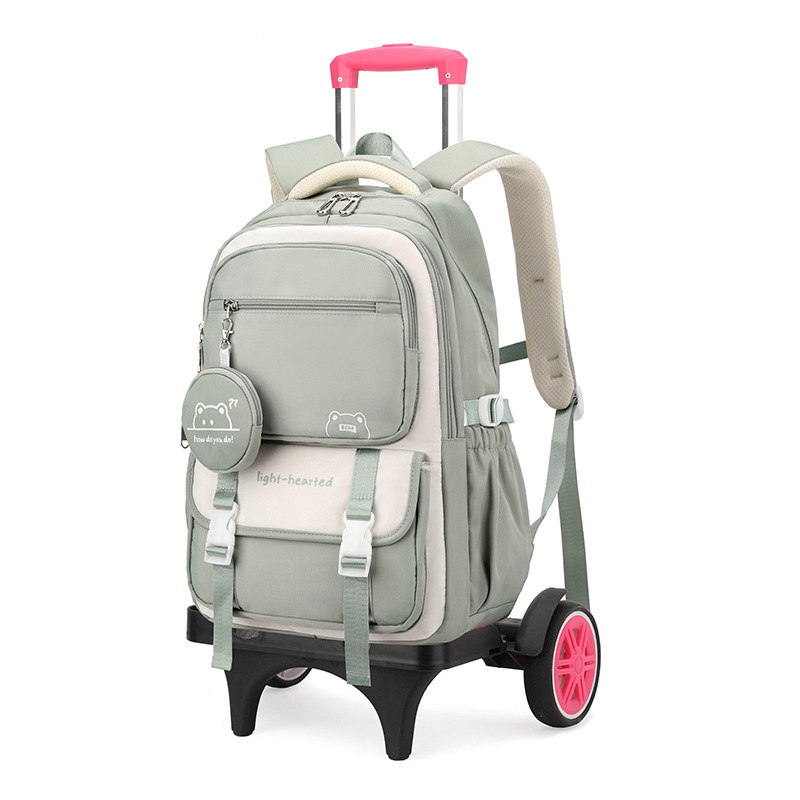 Mochila de tracción de pescado natural para estudiantes de secundaria de nicho multicapa de gran capacidad, mochila de tracción de hombro