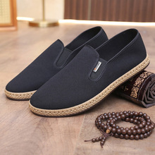 Spring 2025 New Old Beijing Men's Cloth Shoes Breathable Lightweight Slip-on Casual Shoes Non-slip Soft Sole Old Age Shoes