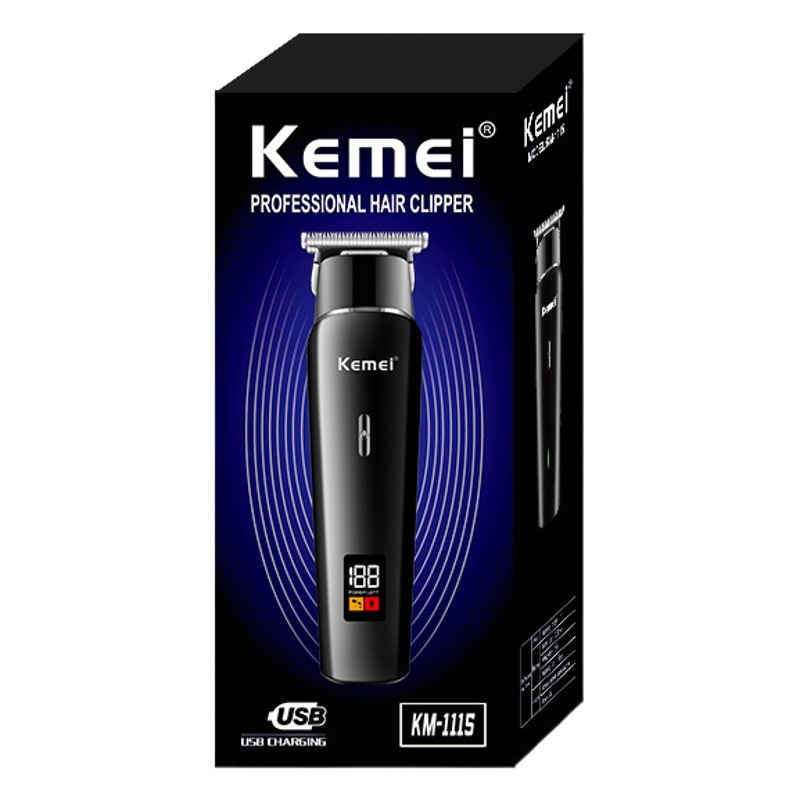 Cortadora de pelo eléctrica Kemei, superventas transfronteriza, silenciosa, con pantalla digital, recortadora profesional para peinados con aceite, modelo KM-1113