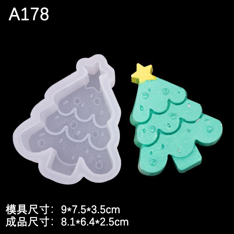 Navidad serie 3D estéreo Gingerbread Hombre árbol de Navidad molde de silicona Flip azúcar pastel decoración chocolate