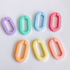 DIY jewelry material accessories Acrylic colorful scrub oval flat hollow open opening jewelry accessories accessories