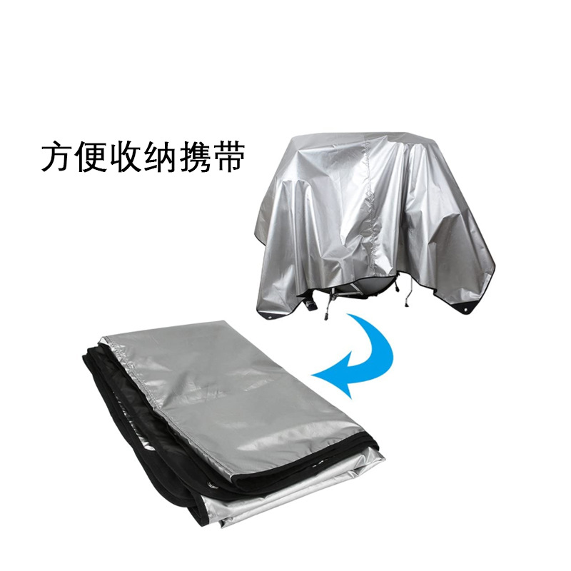Conjunto de tambor cubierta de polvo instrumento musical cubierta protectora grande cubierta de plata recubierta de tela Oxford cubierta impermeable conjunto de tambor cubierta de protección solar