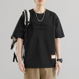 Новая модная дышащая молодежная футболка с короткими рукавами и круглым вырезом со стальным принтом, модная брендовая верхняя одежда для мужчин 2024 года, летняя повседневная и универсальная